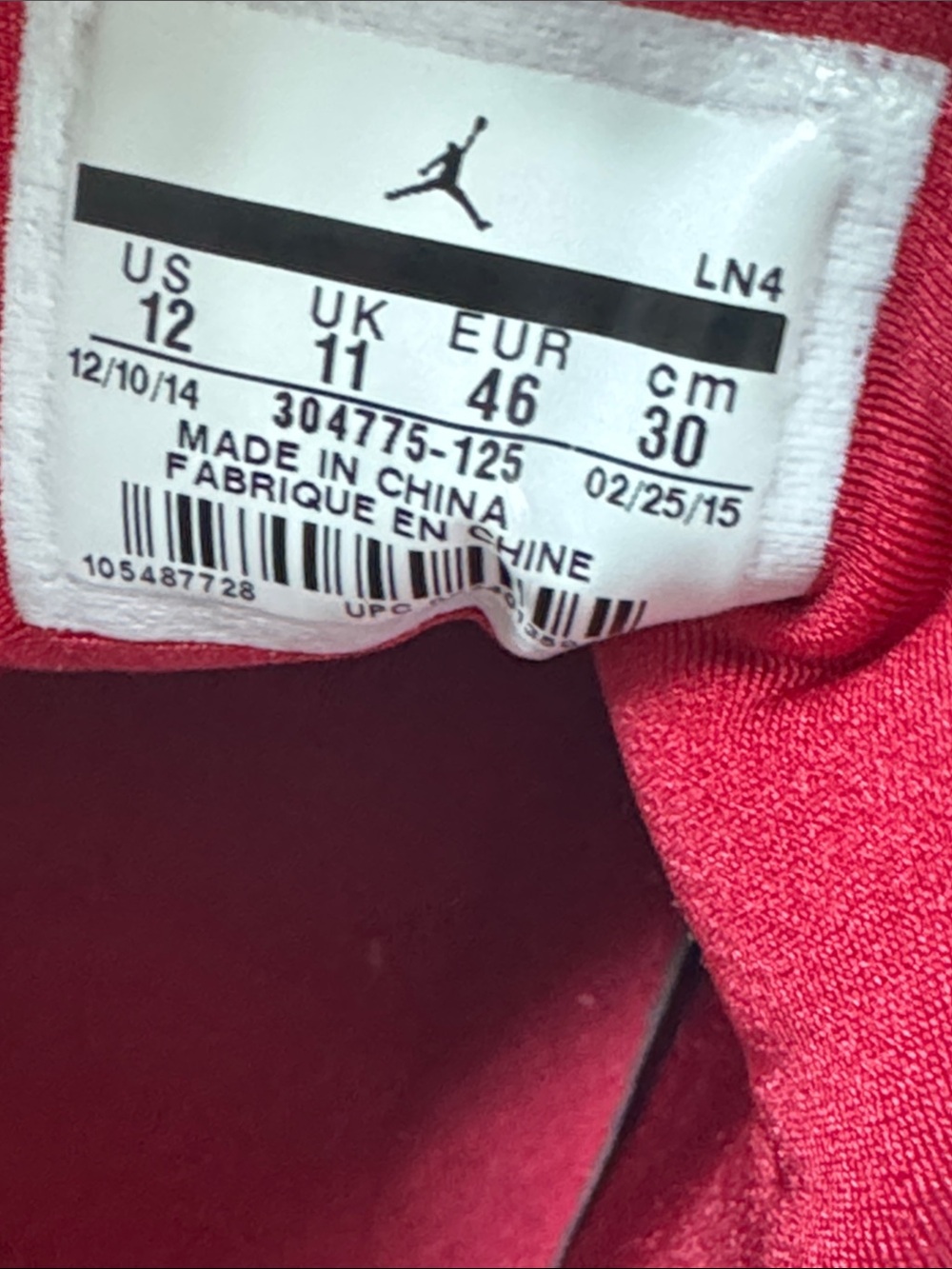 Air Jordan 7 retro size 12 White/True Red-Light Silver-Tourmaline LIKE NEW - Picture 6 of 9